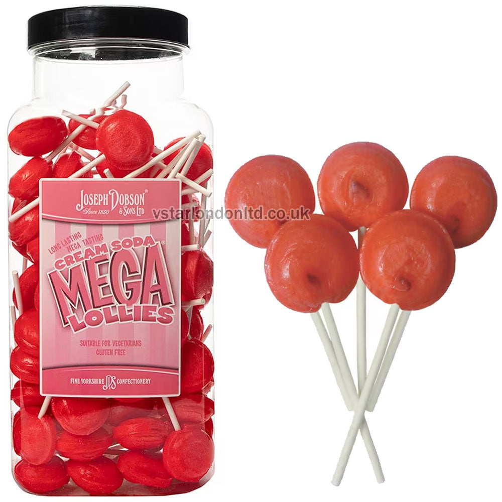 Joseph Dobson & Sons Mega Lollies Jar – Assorted Flavours & Sizes