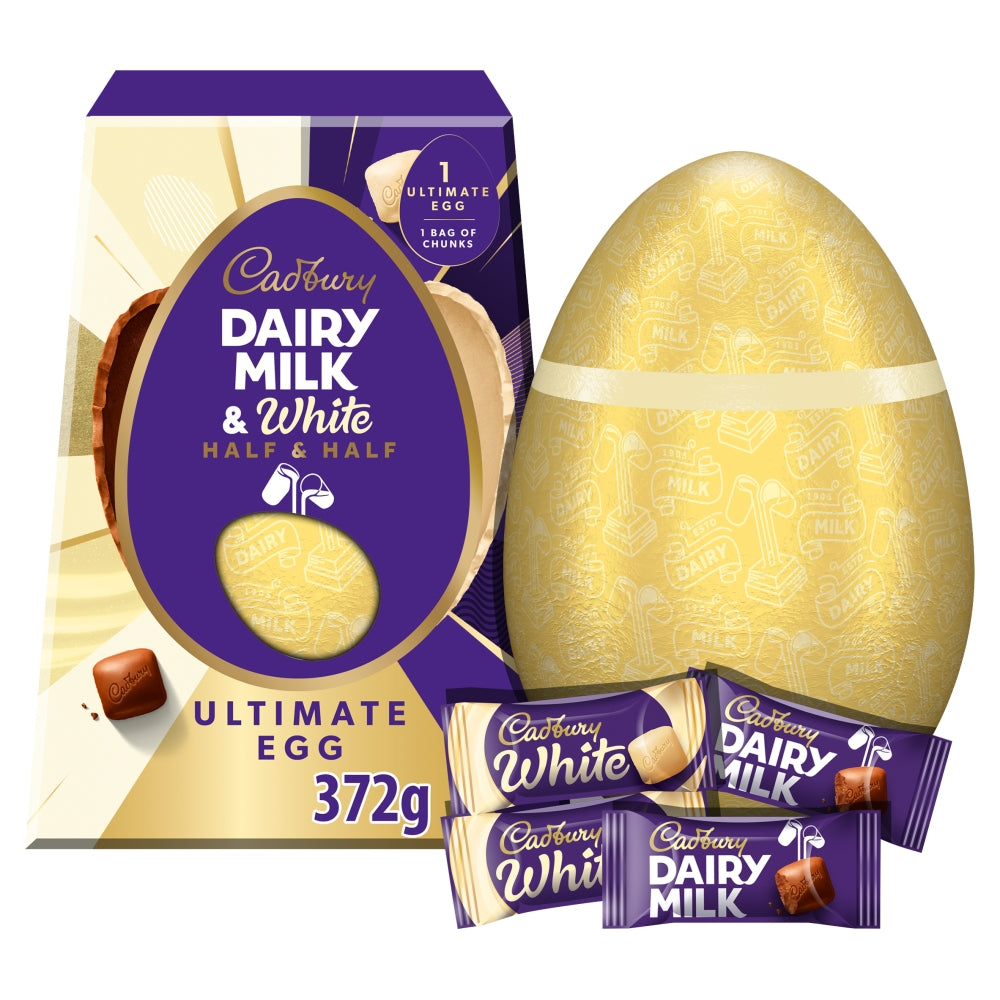 Cadbury Dairy Milk & White Half & Half Ultimate Egg 372g