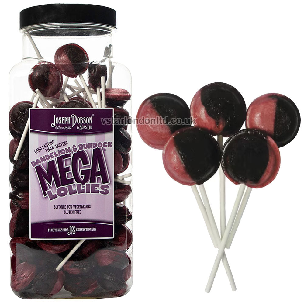 Joseph Dobson & Sons Mega Lollies Jar – Assorted Flavours & Sizes