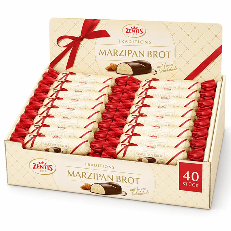 Zentis Marzipan Brote Dark Chocolate Marzipan Bars 100g x 40 Bars