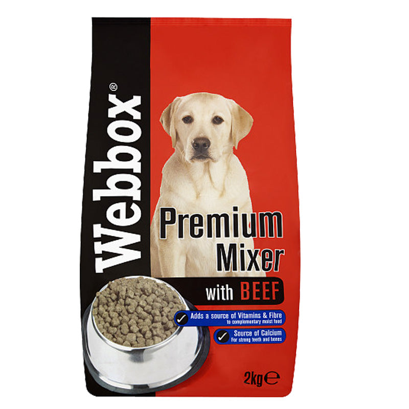 Webbox Mixer Biscuit with Beef 2kg Dog Treats Wholegrain Cereal Biscuits