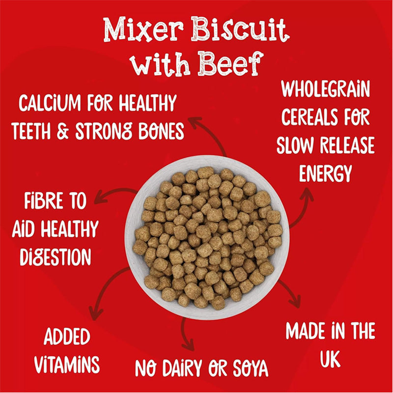Webbox Mixer Biscuit with Beef 2kg Dog Treats Wholegrain Cereal Biscuits