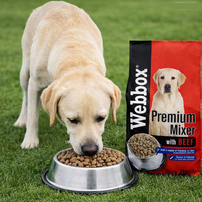 Webbox Mixer Biscuit with Beef 2kg Dog Treats Wholegrain Cereal Biscuits