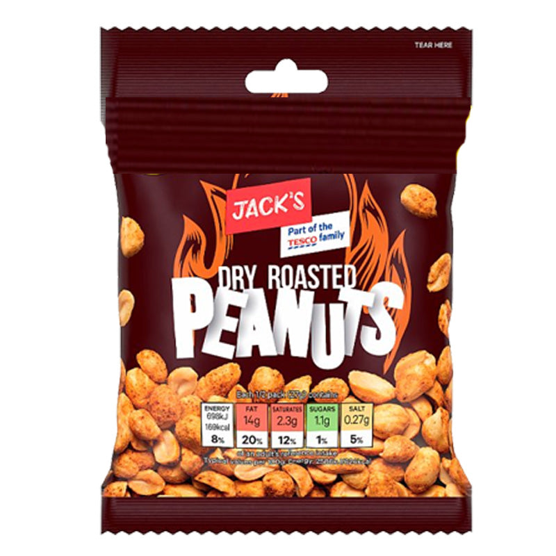 Jack's Roasted Peanuts 55g x 24 Packs – Honey Roasted, Chilli & Dry Roasted
