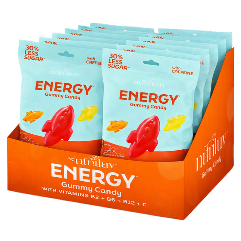 Nutriluv Bett'r Snacks Energy Gummy Candy 75g x 10 Packs Lemon Orange Raspberry