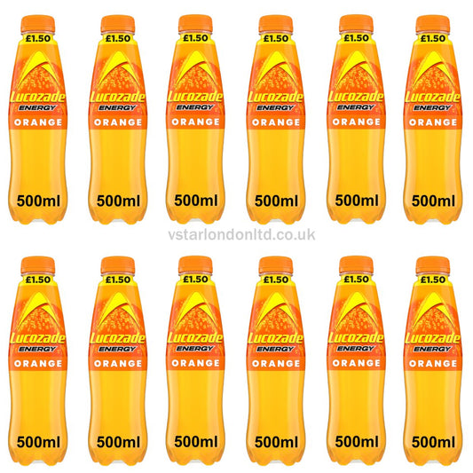 Lucozade Energy Drink Orange 500ml(12, 24 Bottles) PMP