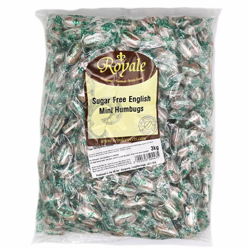 Royale Sugar Free English Mint Humbugs Boiled Sweets (1kg - 3kg)
