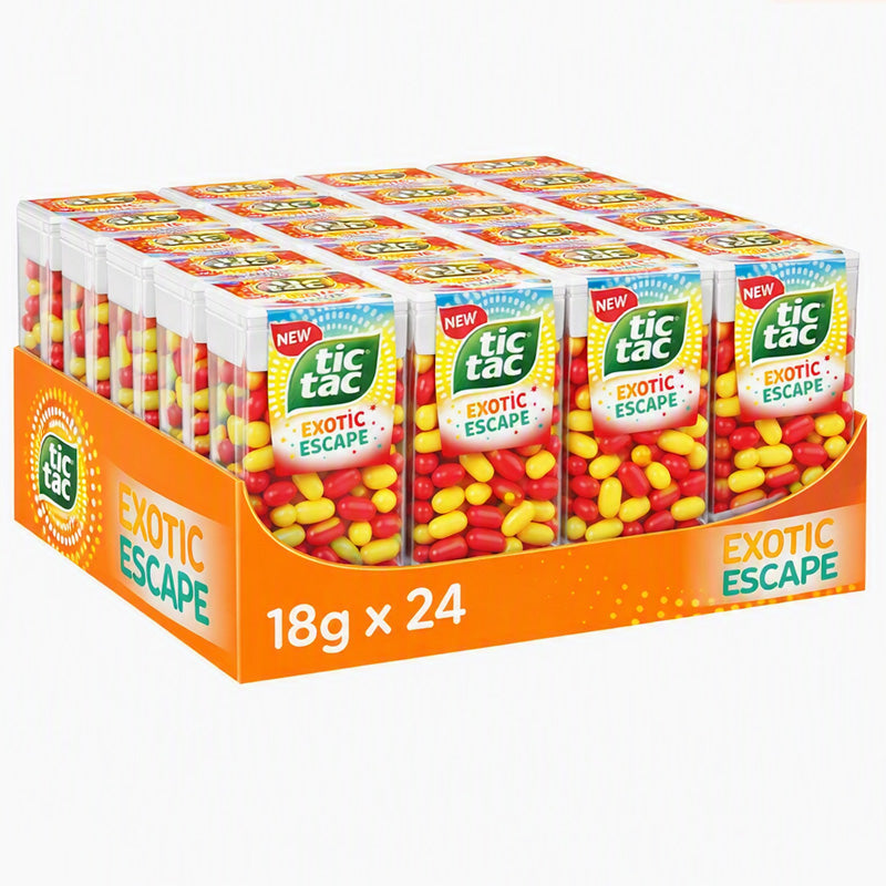 Tic Tac Exotic Escape Mints 18g x 24 Packs – Fruity Refreshing Sweets