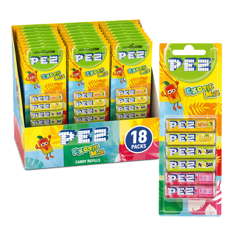 PEZ Candy Refills Mixed Flavours 51g 6 & 8 refill Assorted Sweets Collection (Box of 18 packs)