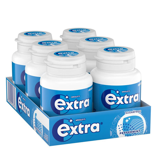 Extra Peppermint Sugarfree Chewing Gum Bottle 46 Pieces (Box of 6)