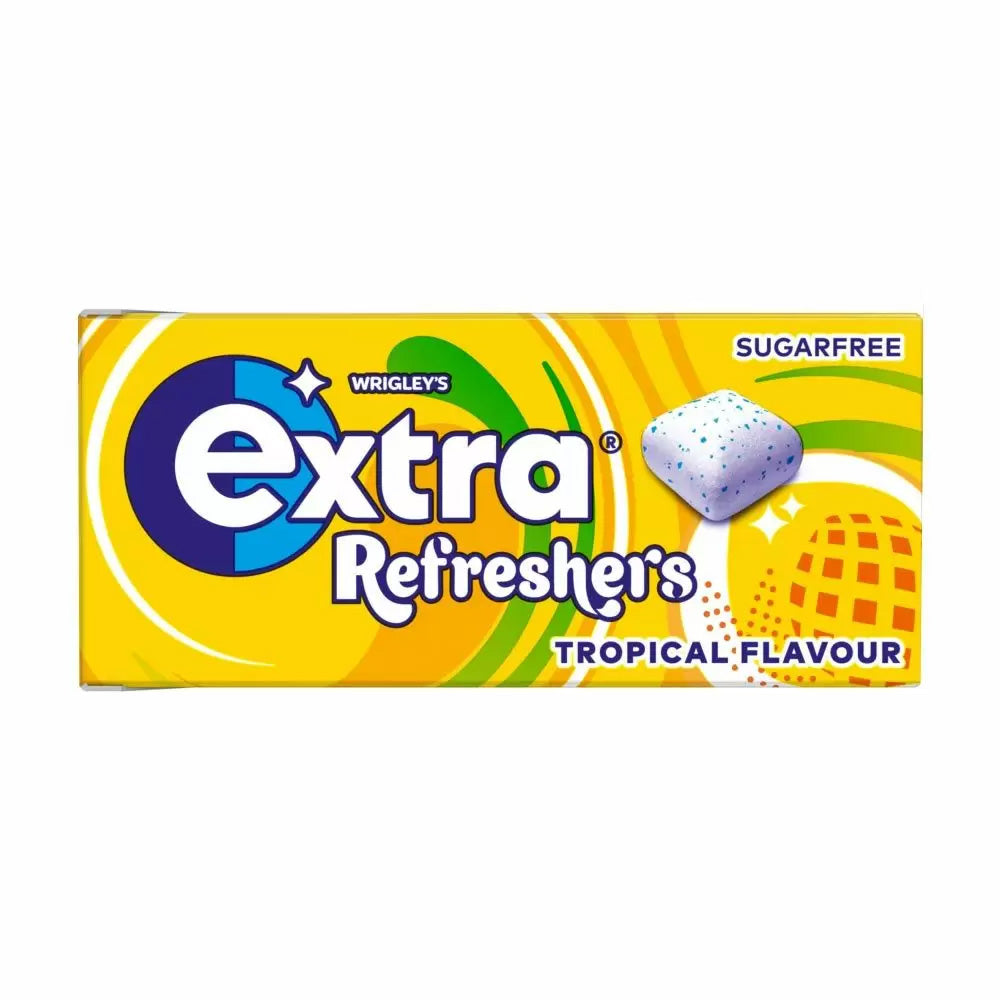 Extra Refreshers Tropical Flavour Sugarfree Chewing Gum Handy Box 7 Pieces 16 x 19g Boxes