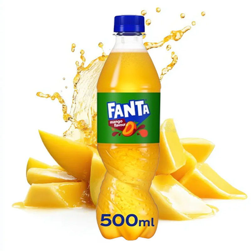 Fanta Mango 500ml Bottle Tropical Mango Flavoured Carbonated Soft Drink (Box of 12 Bottles)