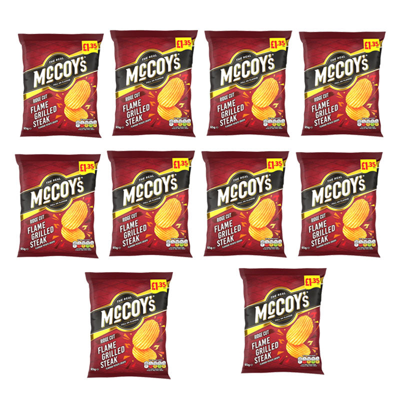 McCoy’s 65g PMP Crisps Mixed Bold Ridge Cut Flavours Snack (Box 10 & 20 Packs)