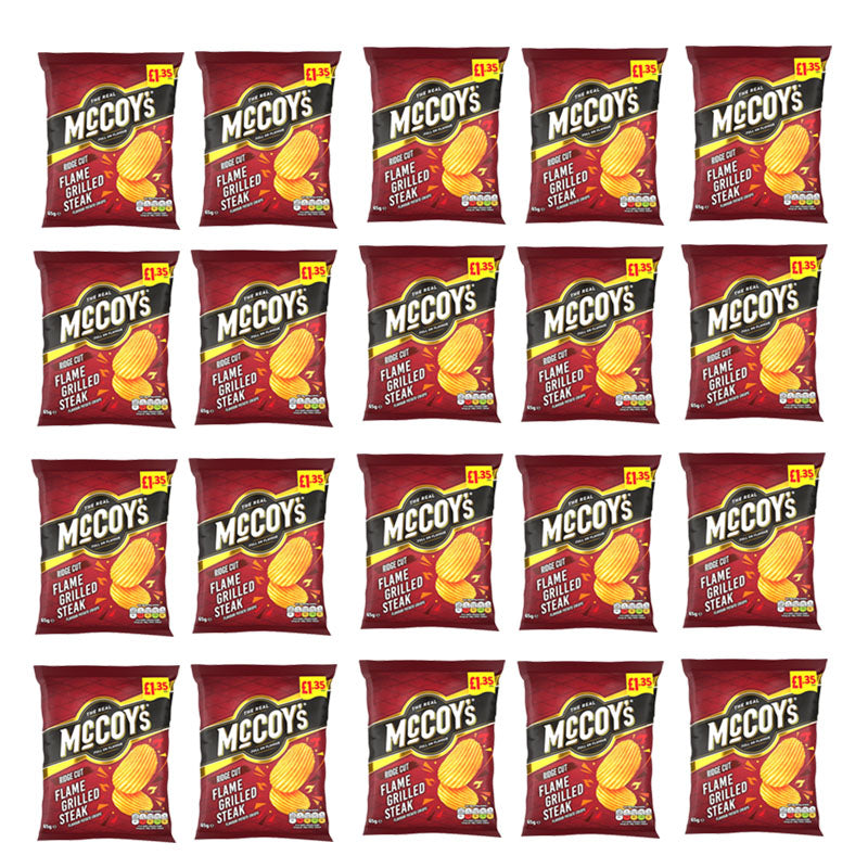McCoy’s 65g PMP Crisps Mixed Bold Ridge Cut Flavours Snack (Box 10 & 20 Packs)