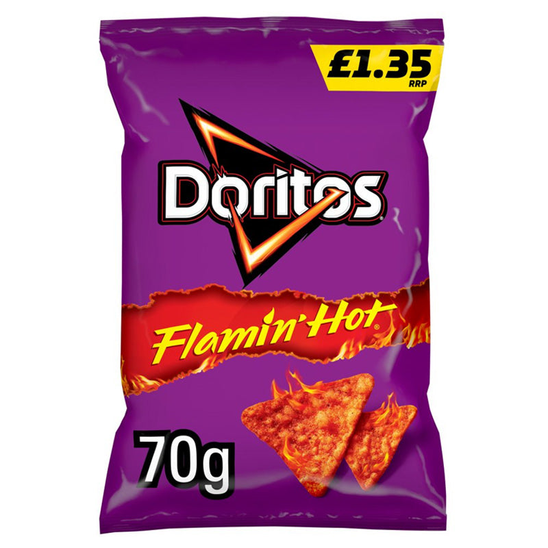 Doritos Flamin Hot Sharing Bag Crisps 70g PMP x 15 Packs |Vegetarian