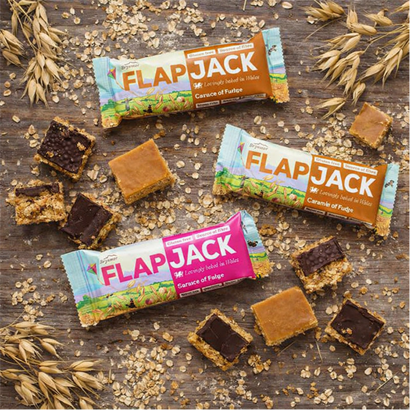 Brynmor Flap Jack Bars 80g Chocolate Caramel Fudge Summer Berry (10 & 20 Bars) Gluten Free