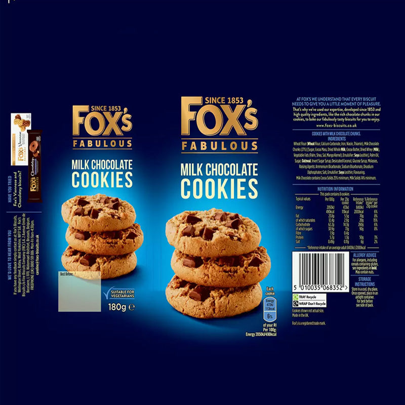 Fox’s Fabulous Cookies Assortment 8 x 180g | Triple & Milk Chocolate