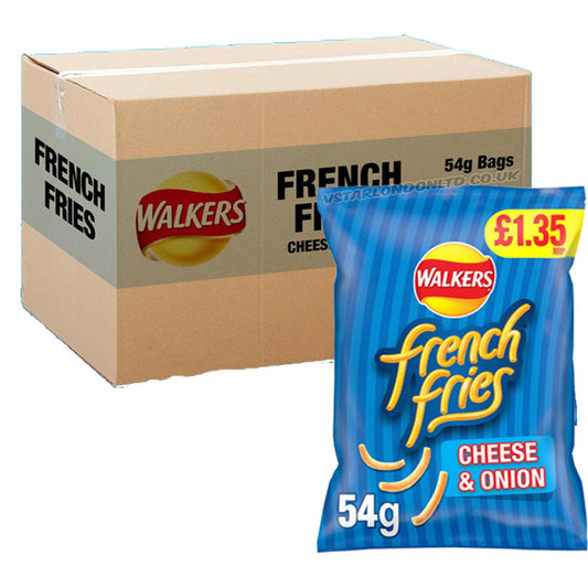 Walkers French Fries Cheese & Onion Crisps 54g PMP (Box of 18 Packs)