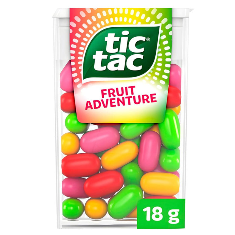 Tic Tac Fruit Adventure Mint Sweets 18g x 24 Packs – 37 Sweets Per Pack