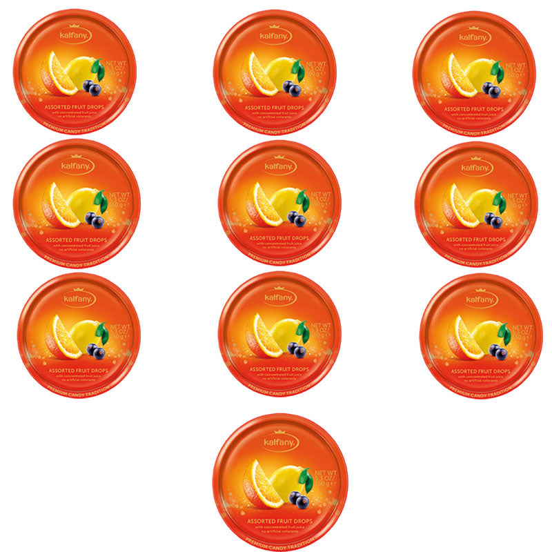 Kalfany Fruit Drops Tin 150g – Wildberry, Citrus, Assorted & Fruit Selection (5 & 10 Tins)