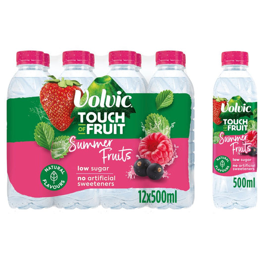 Volvic Touch of Fruit Low Sugar Summer Fruits Natural Flavoured Water 12 x 500ml