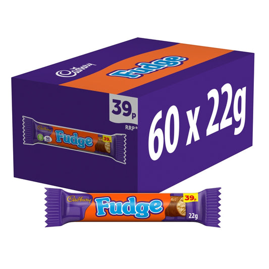 Cadbury Fudge Chocolate Bar 22g PMP (Box of 60)