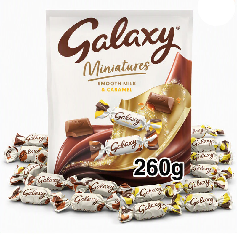 Galaxy Mini Caramel & Milk Chocolate Bars 260g (5 & 10 Pouches)