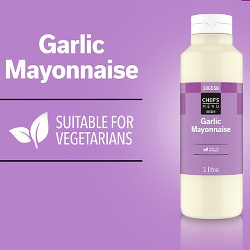 Chef's Menu Garlic Mayonnaise 1 Litre Creamy Garlic Flavoured Sauce