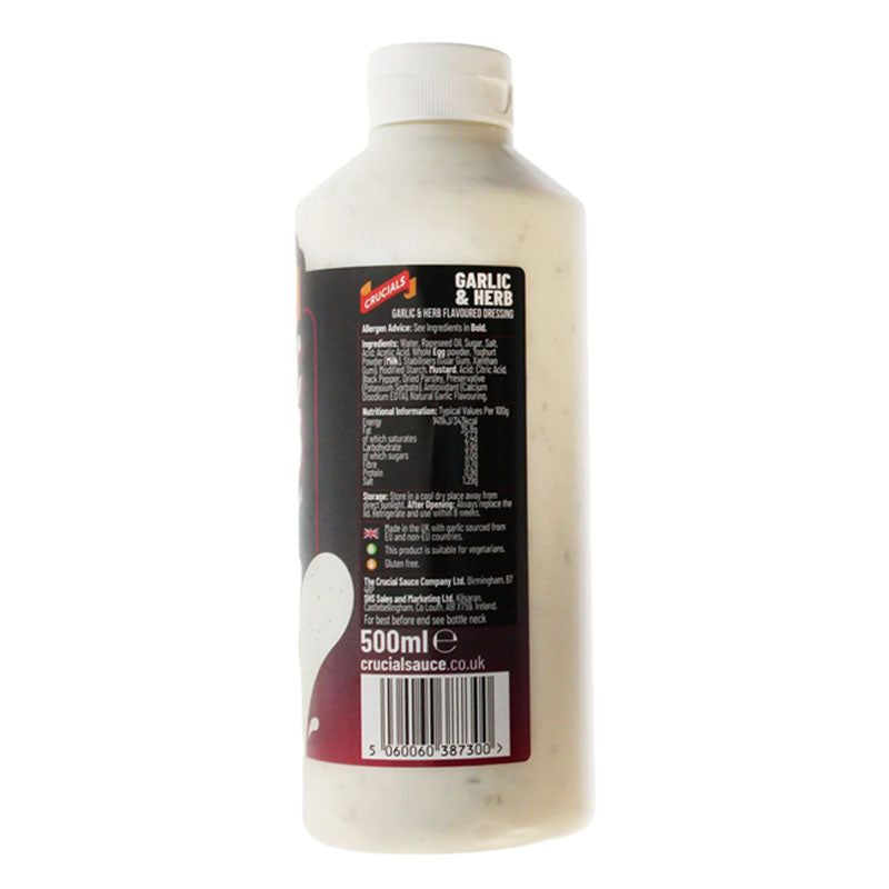 Crucials Garlic & Herb Sauce 500ml Bottles (Box of 3 Bottles)