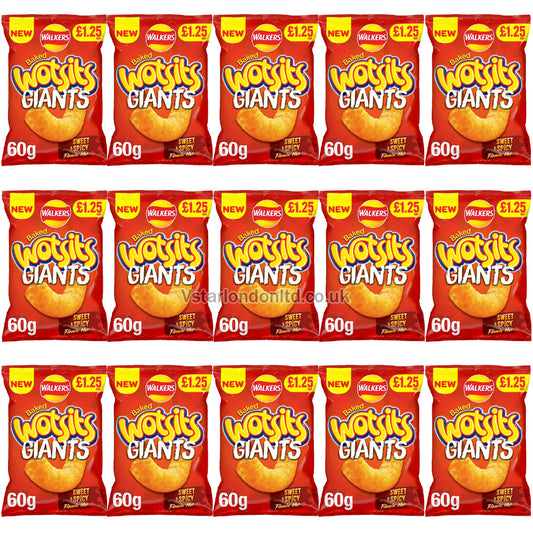 Walkers Wotsits Giants Sweet & Spicy Crisps 60g (15 Packs) PMP