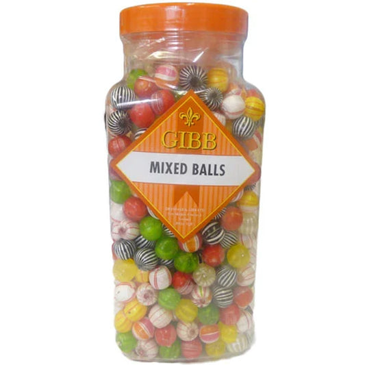 Gibbs Mixed Balls Sweets 3kg Bulk Jar | Assorted Flavours