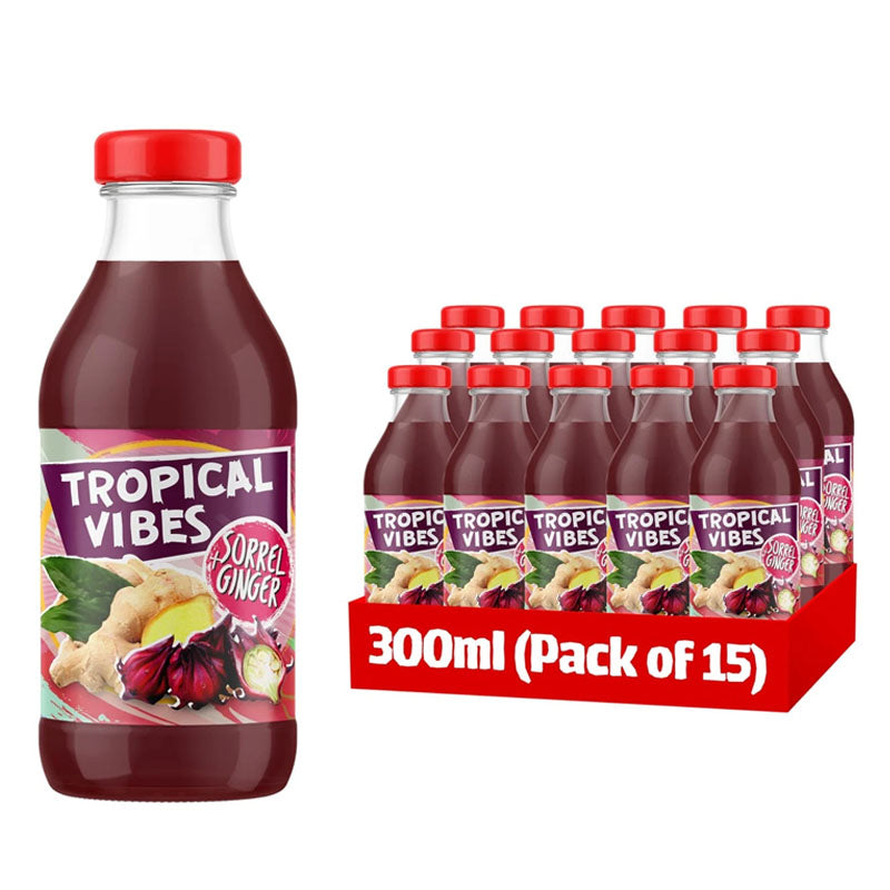 Tropical Vibes Mixed Flavours Soft Drinks Bundle 300ml (Box of 15 Bottles)