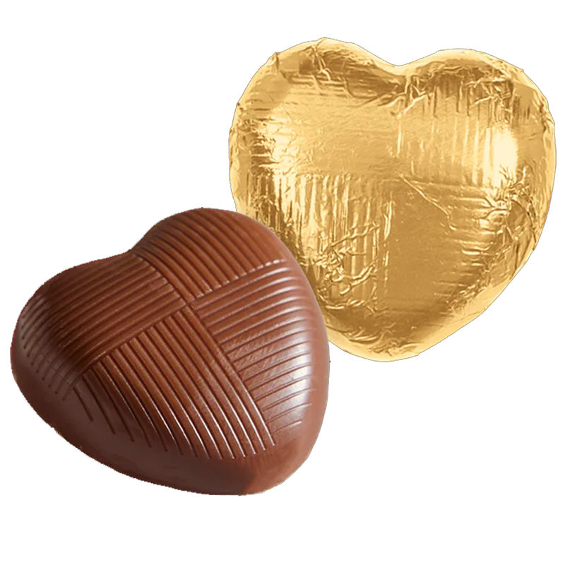 Gold Foiled Chocolate Hearts Whitakers Milk Chocolate 1kg - 5kg Bulk Pack