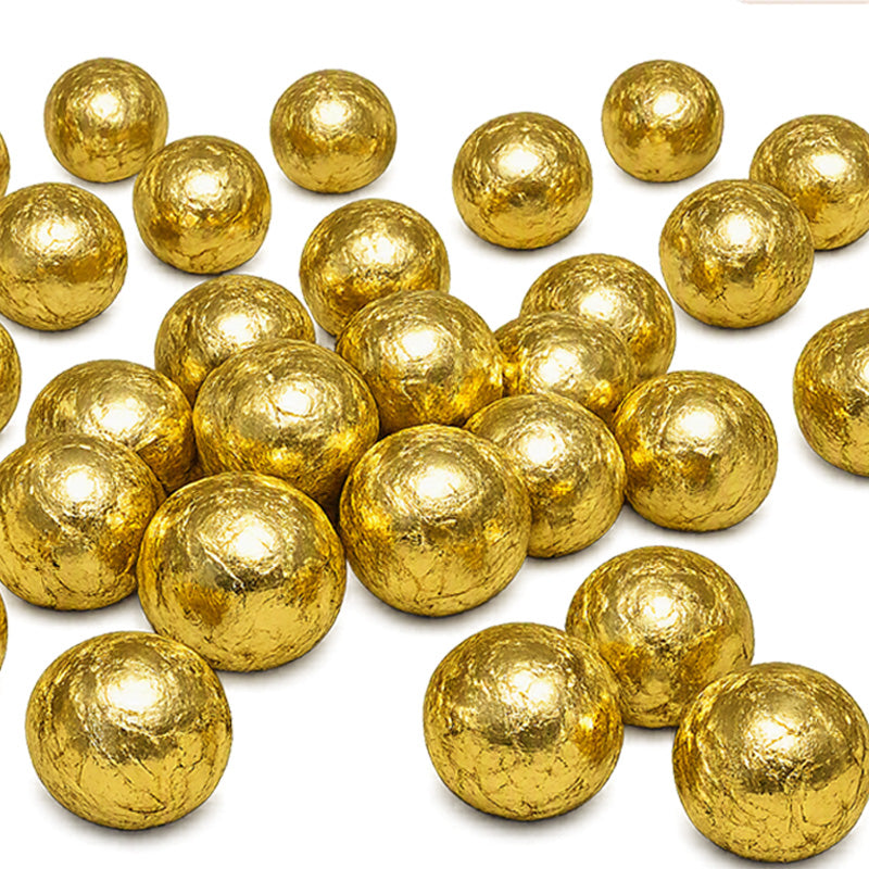 Solid Milk Chocolate Balls Gold Foiled 1kg – Milk Chocolate Sweets