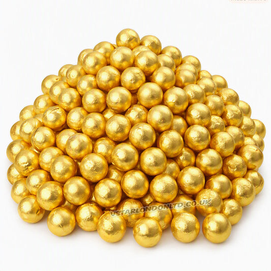 Kinnerton Gold Foiled Chocolate Balls 1kg - 3kg Milk Chocolate Wedding Favours Gold Foil Party Chocolate