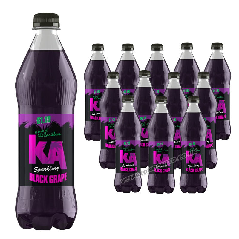 KA Sparkling Soft Drink 500ml PMP (Box of 12 Bottles) – Blue Krush, Pineapple, Kola, Fruit Punch & Black Grape