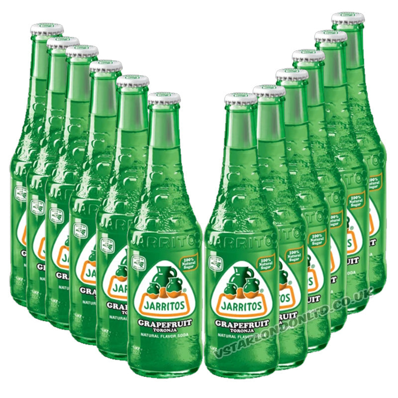 Jarritos Grapefruit 370ml x 12 Glass Bottles | Mexican Grapefruit Soda Drink