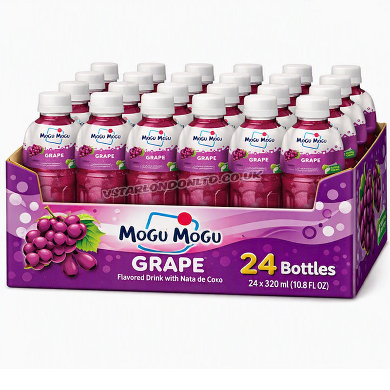 Mogu Mogu Grape Flavoured Drink with Nata de Coco 320ml (12 & 24 Bottles)