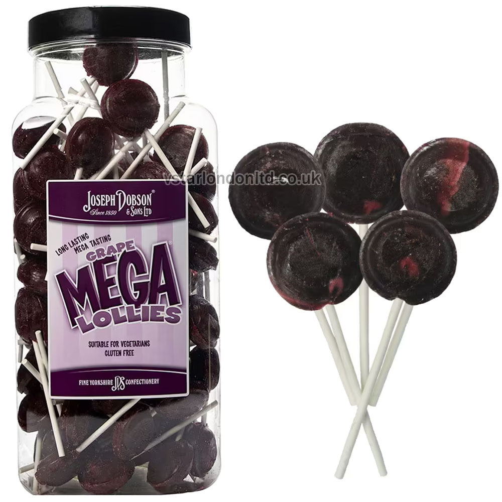 Joseph Dobson & Sons Mega Lollies Jar – Assorted Flavours & Sizes
