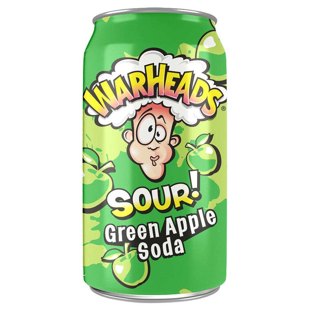 Warheads Sour Green Apple Soda 12 x 355ml Cans