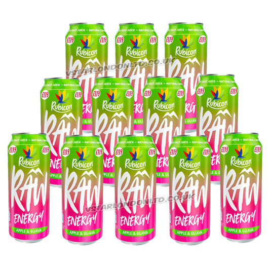 Rubicon Raw Energy Apple & Guava Energy Drink 500ml PMP (Box of 12 Cans)