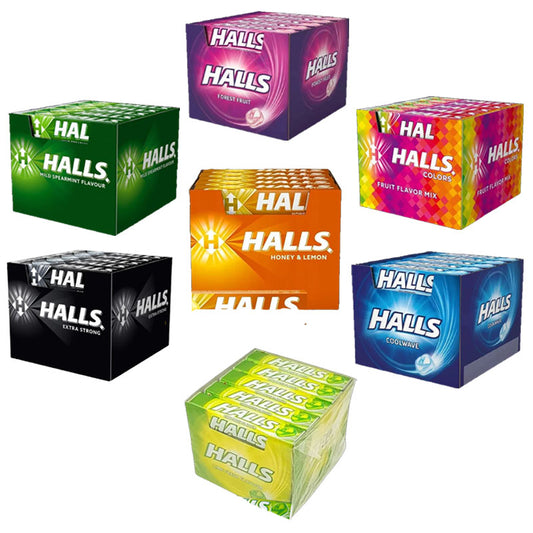 Halls Variety Flavours Menthol Candy Rolls 33.5g (Box of 20 Rolls)
