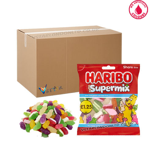 Haribo Supermix Fruit & Milk Flavoured Jelly & Foam Sweets Sharing Bag 140g (box of 12 packs)