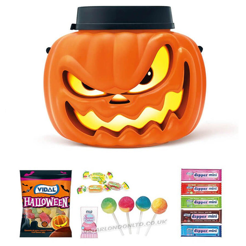 Vidal Pumpkin Head 180g Halloween Sweets Tub – Assorted Trick or Treat