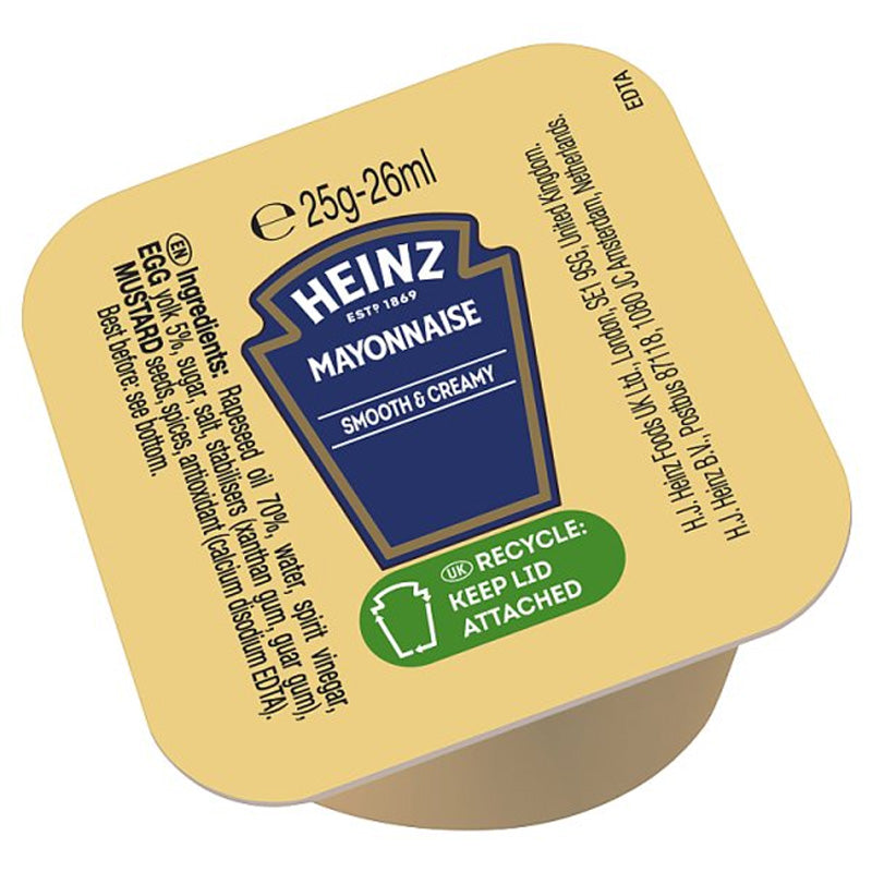Heinz Smooth Creamy Mayonnaise 26g x 100 Cups Dipping Sauce