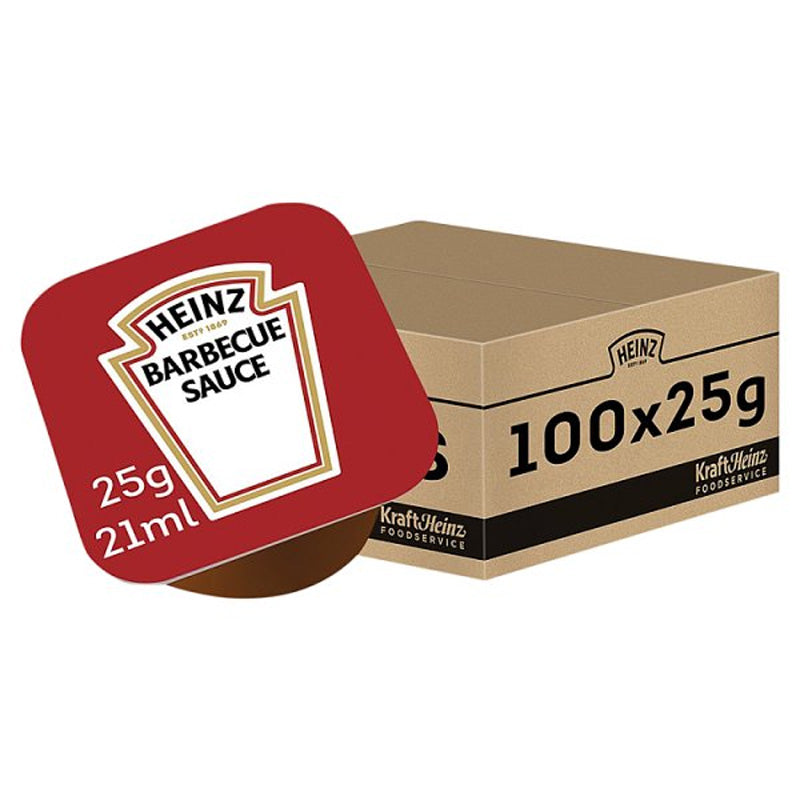Heinz Barbecue Sauce 25g Smokey Sweet Dipping Sauce (Box of 100 Cups)