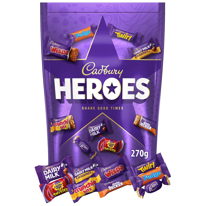 Cadbury Heroes Chocolate Pouch 270g Assorted Mini Chocolates & Toffees