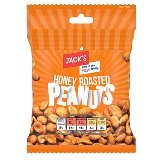 Jack's Roasted Peanuts 55g x 24 Packs – Honey Roasted, Chilli & Dry Roasted