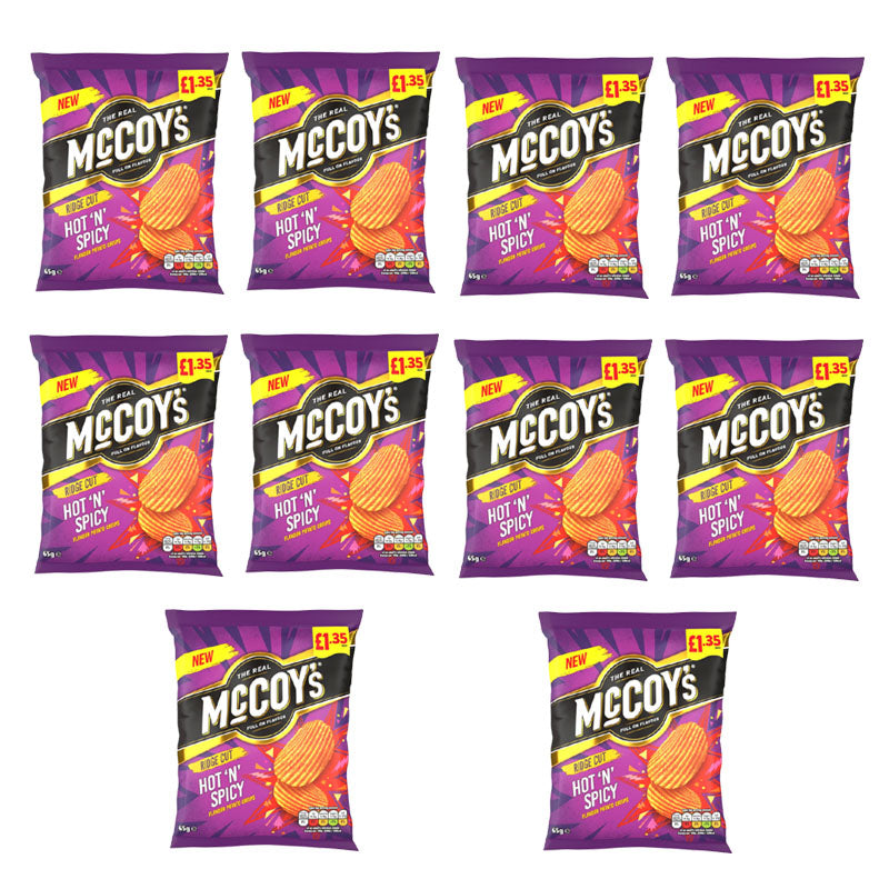McCoy’s 65g PMP Crisps Mixed Bold Ridge Cut Flavours Snack (Box 10 & 20 Packs)