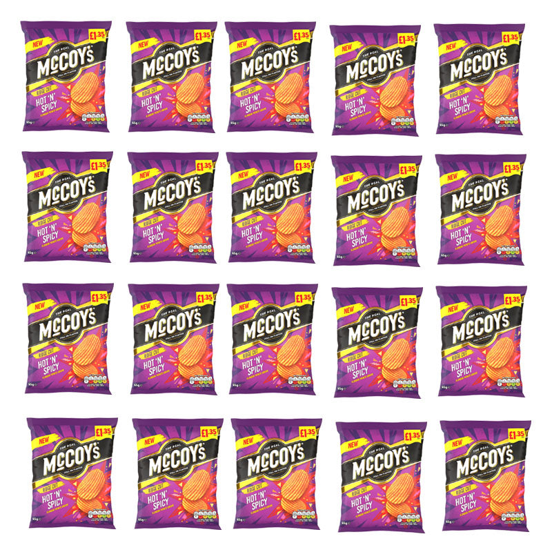 McCoy’s 65g PMP Crisps Mixed Bold Ridge Cut Flavours Snack (Box 10 & 20 Packs)